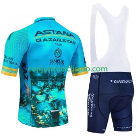 Conjunto Maillot + Culotte Corto con tirantes Astana Qazaqstan Team 2024